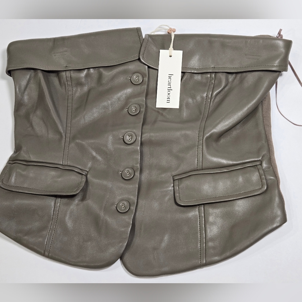 Heartloom Women's Strapless Top Size M Faux Leather